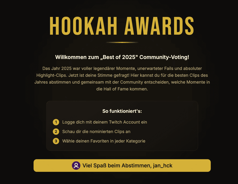 Hookah Awards – Vorschaubild der Website